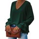 thumbnail image 3 of Blusa De Manga Larga, Blusa Con Cuello En V, Color Puro Suave, Elegante, Informal, Para Citas, Fiestas. ANGGREK Otros, 3 of 5