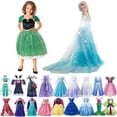 thumbnail image 2 of Disney Princess Dress 2023 Girl Mirabel Isabela Elsa Anna Costume Kid Birthday Party Clothes Halloween Cosplay Encanto Frozen1/25T (120) Gao Jinjia LED, 2 of 2