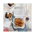 thumbnail image 5 of Pactiv Corp. YCN808010000 8.31 in. x 8.35 in. x 3.1 in. EarthChoice SmartLock Plastic Microwavable MFPP Hinged Lid Container - White (200/Carton), 5 of 9