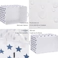 thumbnail image 5 of Sea Team Collapsible Extra Large Canvas Fabric Storage Basket with Handles, Rectangle Waterproof Storage Bin, Box, Cube, Foldable Shelf Basket, Closet Organizer, 22 x 15 x 13 Inches, Navy Star, 5 of 7