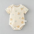 thumbnail image 2 of Agkizg Baby Boy Cotton Printed Short Sleeve Bodysuit, Summer Lightweight Romper for Newborn Infant, 2 of 5