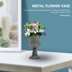 thumbnail image 4 of Macetero redondo de metal gris con forma de trompeta de 4,9" x 4,91" x 7,86", 4 of 6