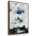 thumbnail image 3 of Black & Blue Framed Premium Gallery Wrapped Canvas - Ready to Hang - 25 x 37 - Walnut Floating Frame, 3 of 9