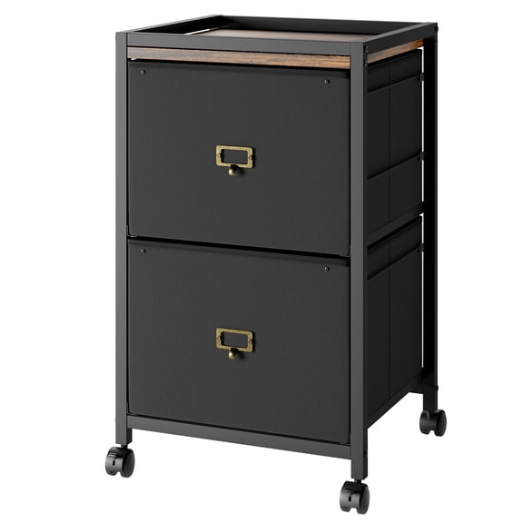 Huloretions File Cabinet,4 Drawer Filing Fabric Cabinet,Mobile File Cabinet Fits Letter Size or A4,Under Desk Storage Cabinet With Wheels For Home Office