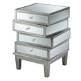thumbnail image 3 of Convenience Concepts Gold Coast J Daniels 4 Drawer End Table, Antique Silver/Mirror, 3 of 3