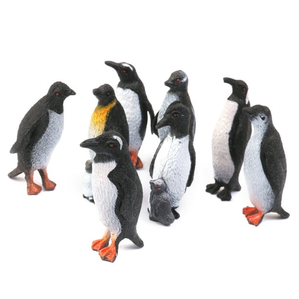 8pcs Juguetes Modelo de Pingüino Plástico Negro 4.5cm SM SunniMix Plásticos artificiales animales