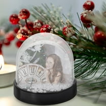 BESTOYARD Plastic Snow Globe with Photo Frame Insert for Custom Memorial and Event Displays