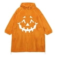 thumbnail image 2 of Krdevn Kids Pumpkin Face Onesie Pajamas, Thick Hooded Halloween Loungewear for Boys Girls Autumn Winter,5-7 Years, 2 of 6