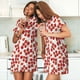 thumbnail image 4 of Fotbe Tomato Bata de Dormir para Mujer con Estampado, Camisón de Algodón de Manga Corta, Ropa de Dormir Casual, 4 of 6