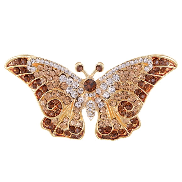 Empress Monarch Winged Butterfly Crystal Rhinestone Brooch Pin