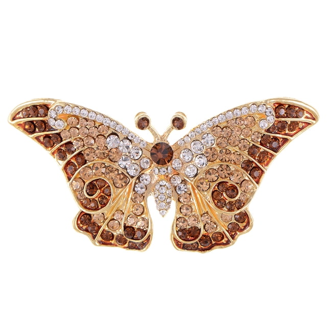 Empress Monarch Winged Butterfly Crystal Rhinestone Brooch Pin