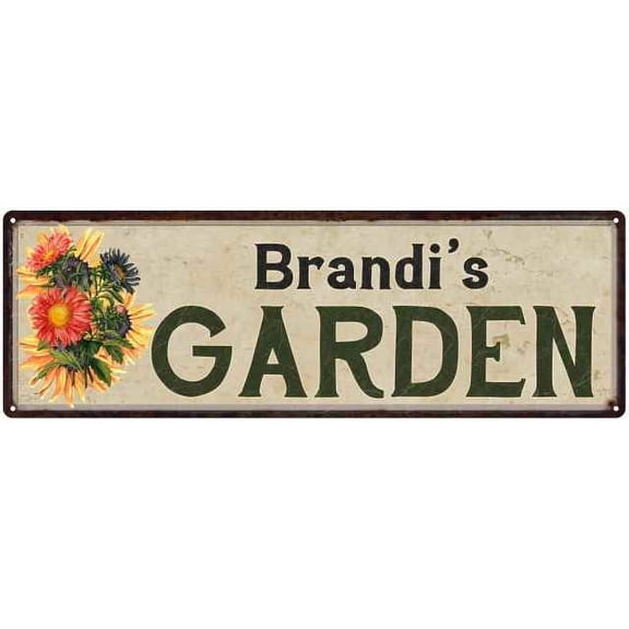 Brandi's Garden Sign Flower Chic Decor 6x18 Sign Gift 106180017323