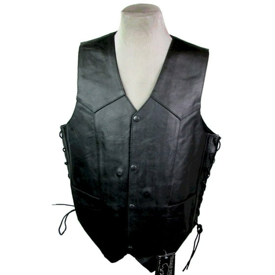 Buffalo Outdoors Men S Leather Motorcycle Vest Concealed