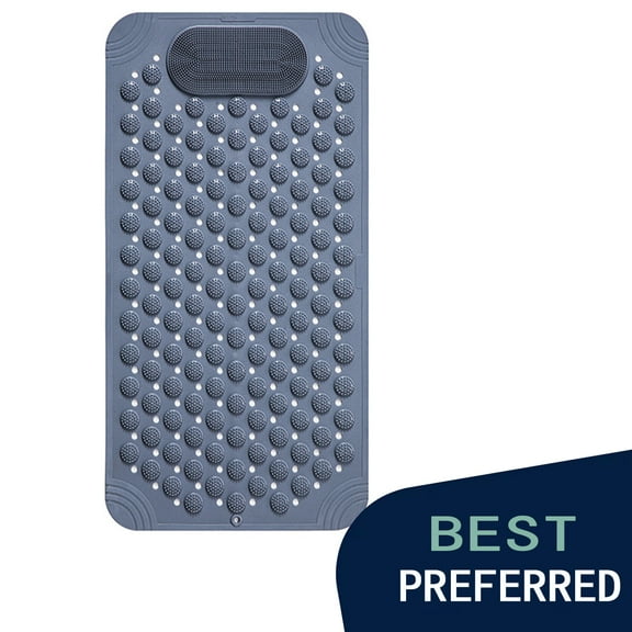MEKBOK Bath and Shower Mat, Massage Foot pad, Foot wash pad, Machine Washable Bathroom Bath Mat (Dark Grey)