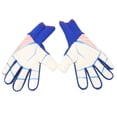 thumbnail image 4 of par de guantes de portero de fútbol, de látex, agarre fuerte, transpirables, cómodos, para entrenamiento, color azul, talla 8, 4 of 14
