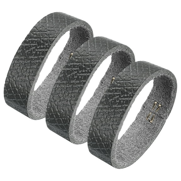 Uxcell 3 Pack Leather Belt Loop Keeper for 1.57 Inch Wide Belt, Dark Gray, 4.53x0.51inch