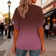 thumbnail image 5 of yillto Womens V Neck Tops Short Sleeve Gradient Fashion Blouse Summer Loose Business Dressy Tunic Shirts, 5 of 7