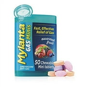 Mylanta Gas Relief Tablets, Gas Minis, Assorted Fruit, 60 Count