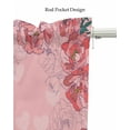 thumbnail image 5 of Pink Floral Linen Curtain Valance for Bedroom/Bathroom/Kitchen/Office/Living/Dining Room Window,Vintage Blossom Happy Mother's Day Pocket Topper Drapes Decorative Cafe Drapery Panel 42"x12", 5 of 6