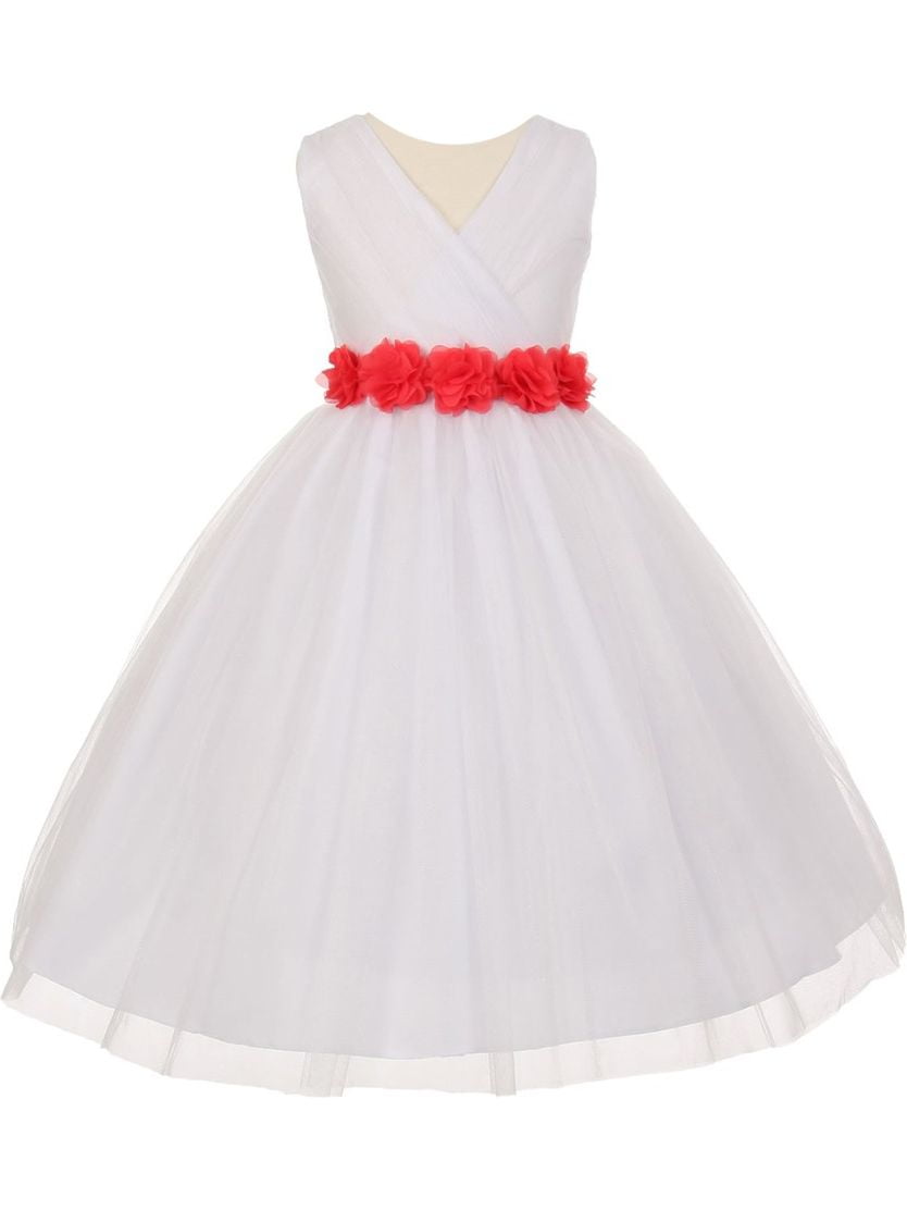 coral girls dress