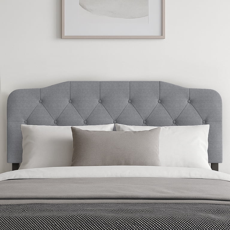 Home Design Angela Twin Button-Tufted Upholstered Headboard photo 4