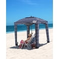 thumbnail image 2 of Qipi Beach Cabana - Toldo fácil de instalar, impermeable, refugio de playa portátil de 6' x 6', pared lateral incluida, sombra con protección UV UPF 50+, sombrilla definitiva - para niños, familia - r, 2 of 5