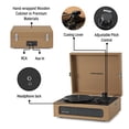 thumbnail image 3 of Crosley CR8017B-TA Voyager Vintage Tocadiscos de vinilo portátil con entrada/salida Bluetooth y altavoces integrados, Bronceado, 3 of 5