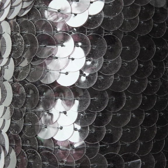 Dark Charcoal Gray Sequin Trim 10mm Center Stitched Transparent See-Thru Made in USA