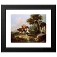thumbnail image 2 of Francesco Zuccarelli 18x15 Black Modern Framed Museum Art Print Titled - Landscape with a Fountain, Figures and Animals, 2 of 5
