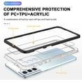 thumbnail image 6 of Case for Samsung Galaxy S22 Plus, Slim Thin Soft TPU Bumper & Hard PC Transparent Back Shockproof Scratch Resistant Protective Phone Case for Samsung Galaxy S22 Plus (Black), 6 of 15
