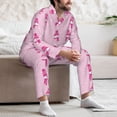 thumbnail image 7 of Junzan Pink Scarf Snowman for Men's Long Sleeve Pajama Set,Button-Front 2Pjs for Men Long Sleeve Mens Sleepwear 2 Piece Sleepwear Loungewear Sets-XX-Large, 7 of 7