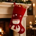thumbnail image 6 of Kbndieu Red Felt Christmas Stockings, Embroidered Xmas Stockings Santa, Snowman, Reindeer Xmas Character, Christmas Hanging Ornament for Family Holiday Season Decor, 6 of 6