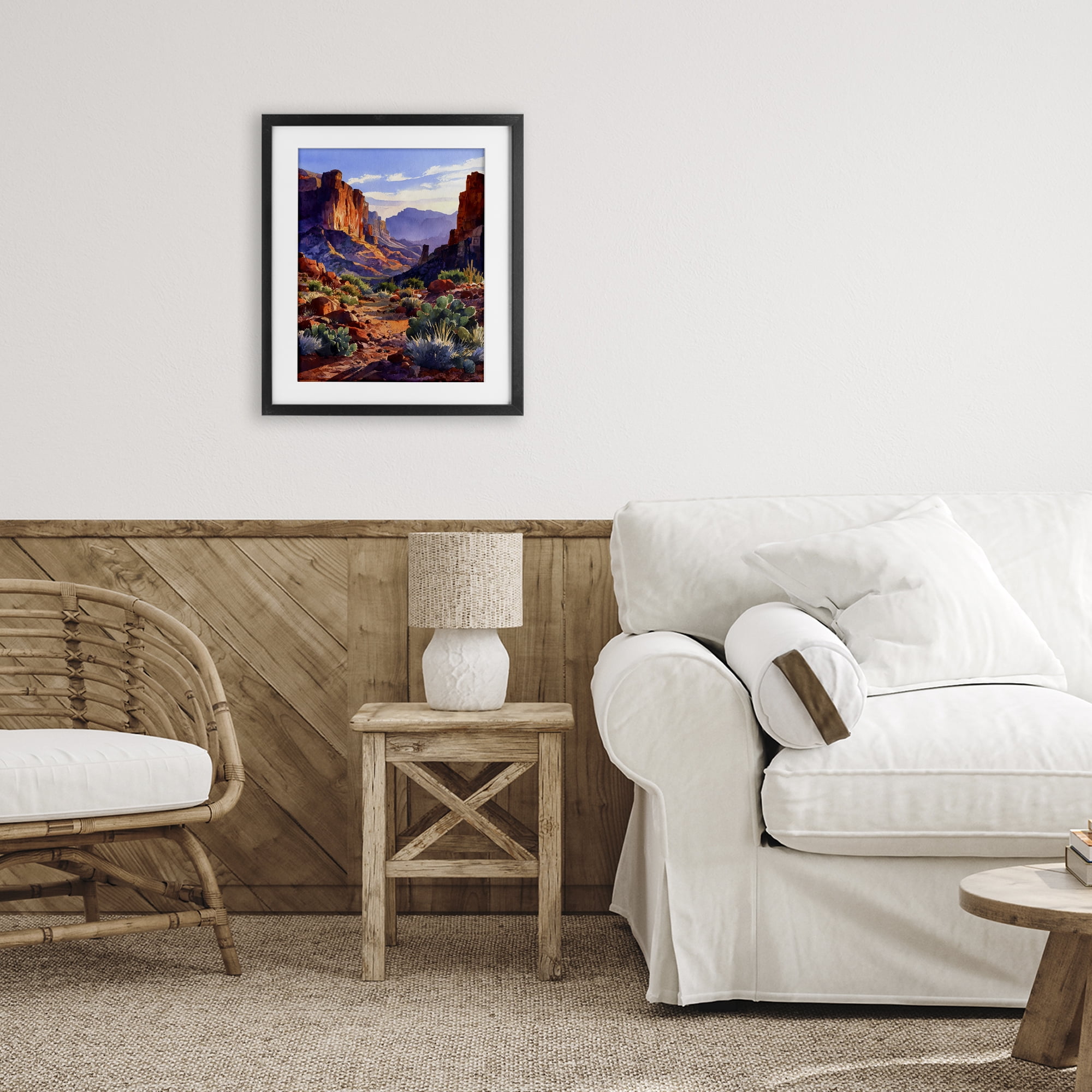 Stupell Industries Western Colors Earthy Desert Black Framed Print Under Glass, design by Franklyn Gregory