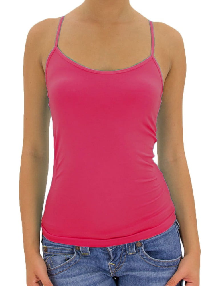MUSA Musa Women's Seamless Stretch Camisole Cami Tank TopFuchsia
