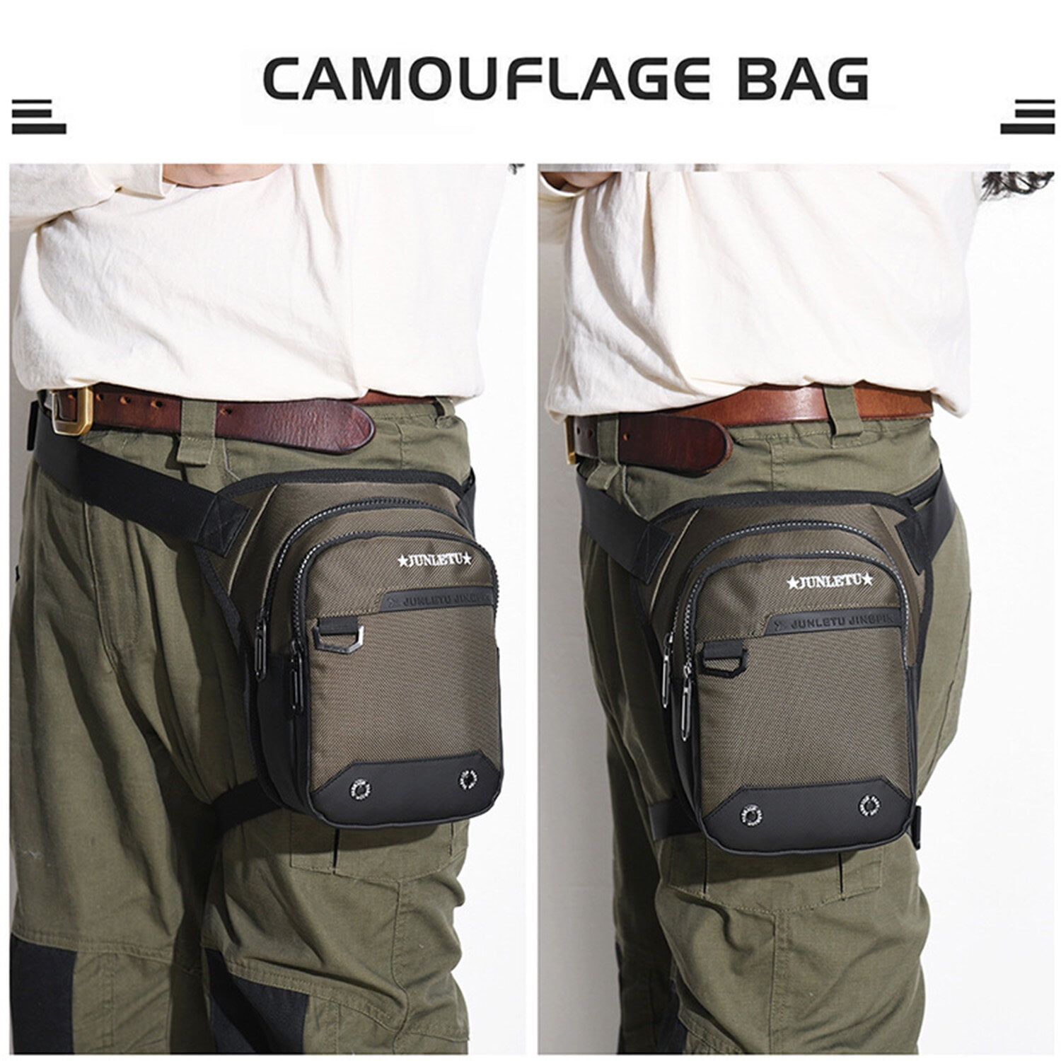 KAWELL Mens Waist Bag Fanny Pack Drop Leg Bag Thigh Bag Pouch Tactical Motorcycle Riding Waterproof Outdoor Sport