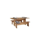 thumbnail image 4 of NoMad 67.91 Rustic Country Dining Set of 3 in Nature, 4 of 7