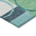 thumbnail image 5 of HomeRoots 612597 9 x 12 ft. Teal Blue & Green Geometric Washable Indoor & Outdoor Rectangle Area Rug, 5 of 5