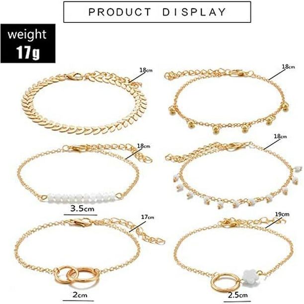 6Pcs Layered Bracelet Set Assorted Beaded Bracelet Stackable Wrap