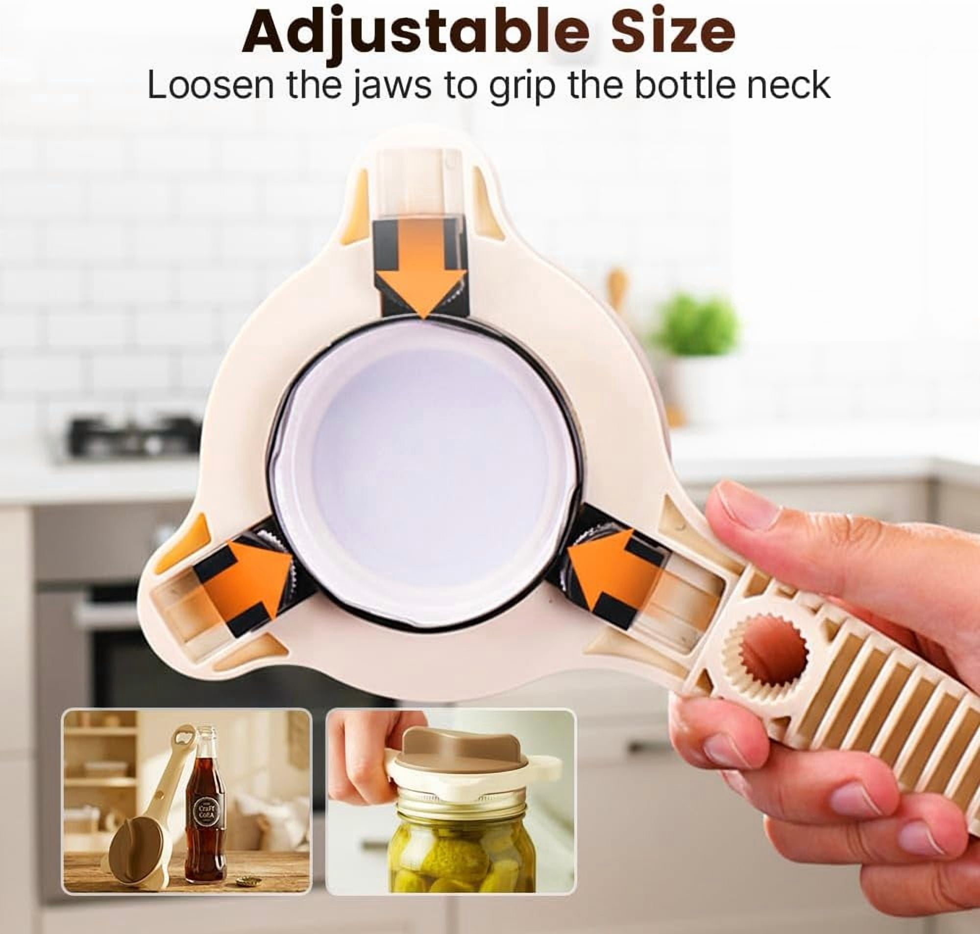 Wrongduck 2026 New 4 in 1 Jar Opener Adjustable Stainless Steel Lid Remover Multi Function Bottle Opener for Jars Bottles Cans