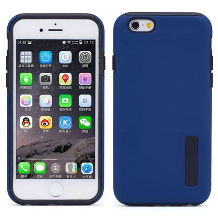 iPhone 6S 6 Blue Drop-proof Hybrid Case Dual Layer Armor Cover Protective Skin w Drop Protection
