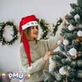 thumbnail image 3 of PMU Christmas Oversized Velvet Light-up Red and White Santa Hat Christmas Celebration Costume Party Accessories Costume Props and Party Supplies for Plays, Festivals, Photo Shoots (1/Pkg) Pkg/1, 3 of 7