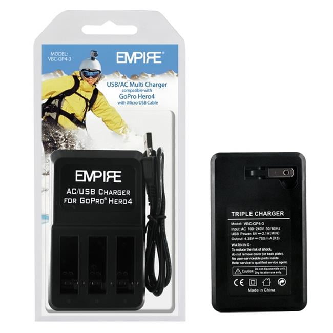Empire VBCGP43 USB & AC MultiCharger for GoPro Hero 4 Walmart Canada