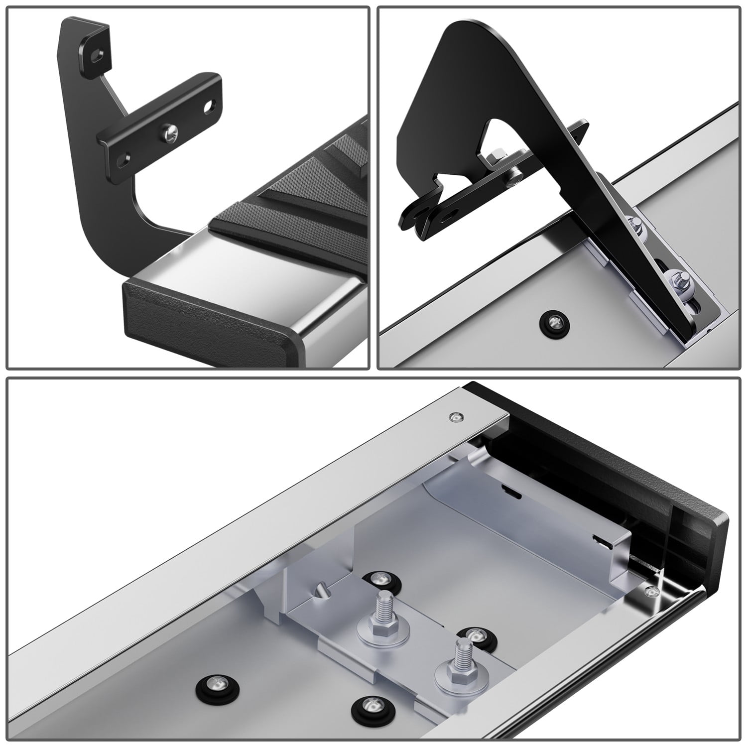 DNA Motoring 6.5" Side Step Nerf Bars Running Boards for 2015-2024 Ford F150-F350 SD Extended Cab