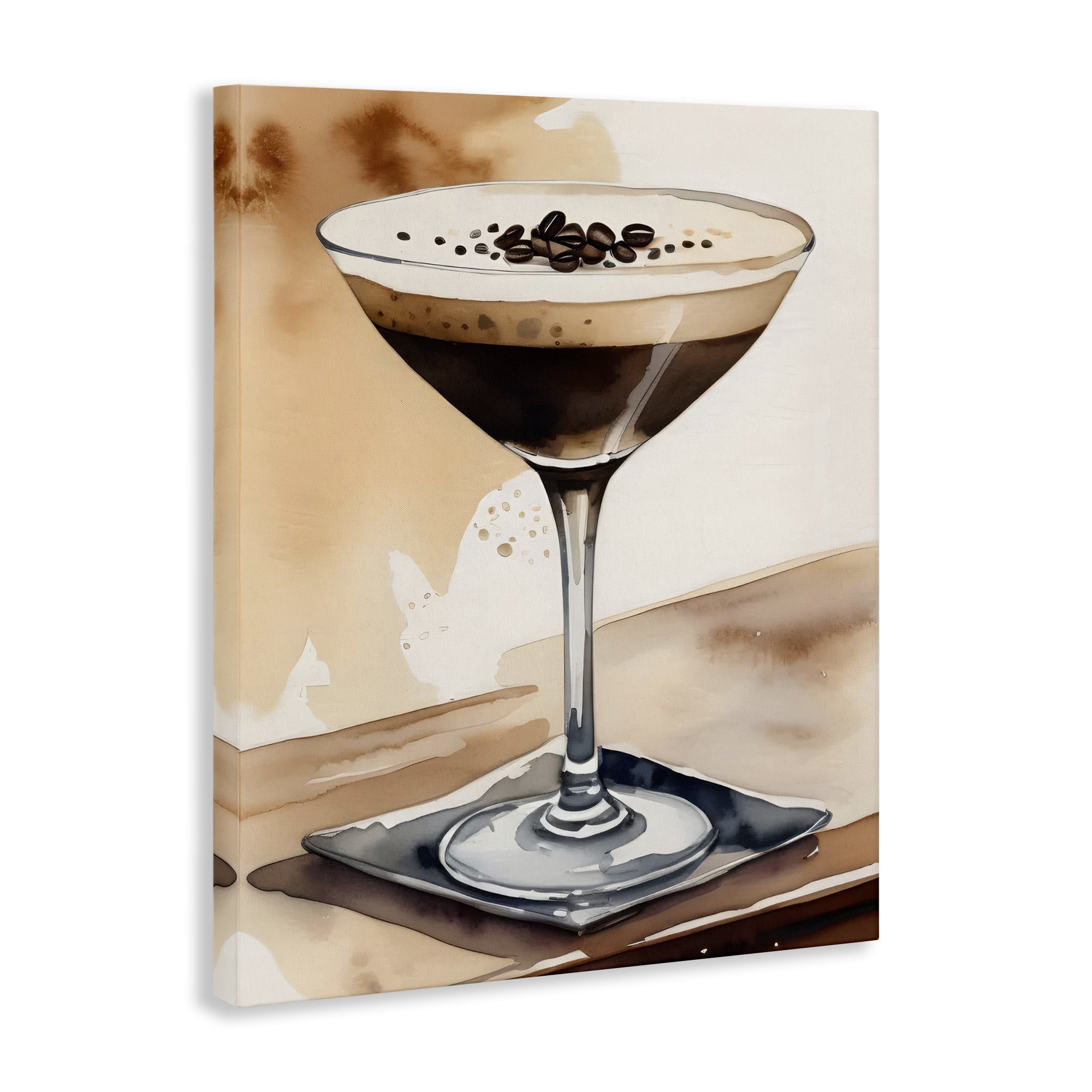 Stupell Industries Espresso Martini Watercolor Food & Beverage Painting Wrapped Canvas Art Print Wall Art, 16 x 20