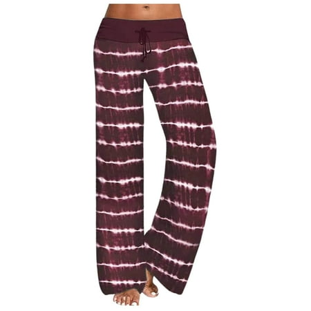 

Fsqjgq Plus Size Women s Pajamas Trousers Women s Leg Loose Straight Yoga Drawstring Wide Running Plus Size Pants Plus Size Sweat for Women Pants Polyester Cotton Xl