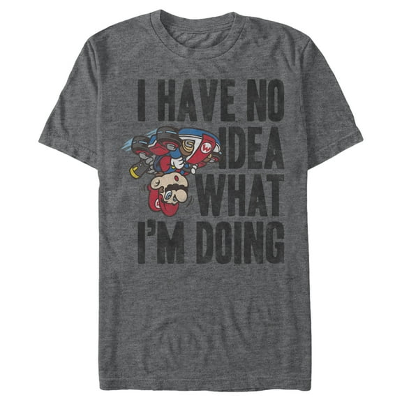 Men's Nintendo Mario Kart No Idea What I'm Doing Graphic Tee Charcoal Heather Small