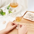 thumbnail image 3 of 1box 30 pcs Wooden Wine Glass Charms Wine Glass Charms Tags Wood Drink Markers with 30 pcs Flat Round Wood Pendants 30 pcs Hoop Earrings Findings for Party Favors Family Gathering, 3 of 8