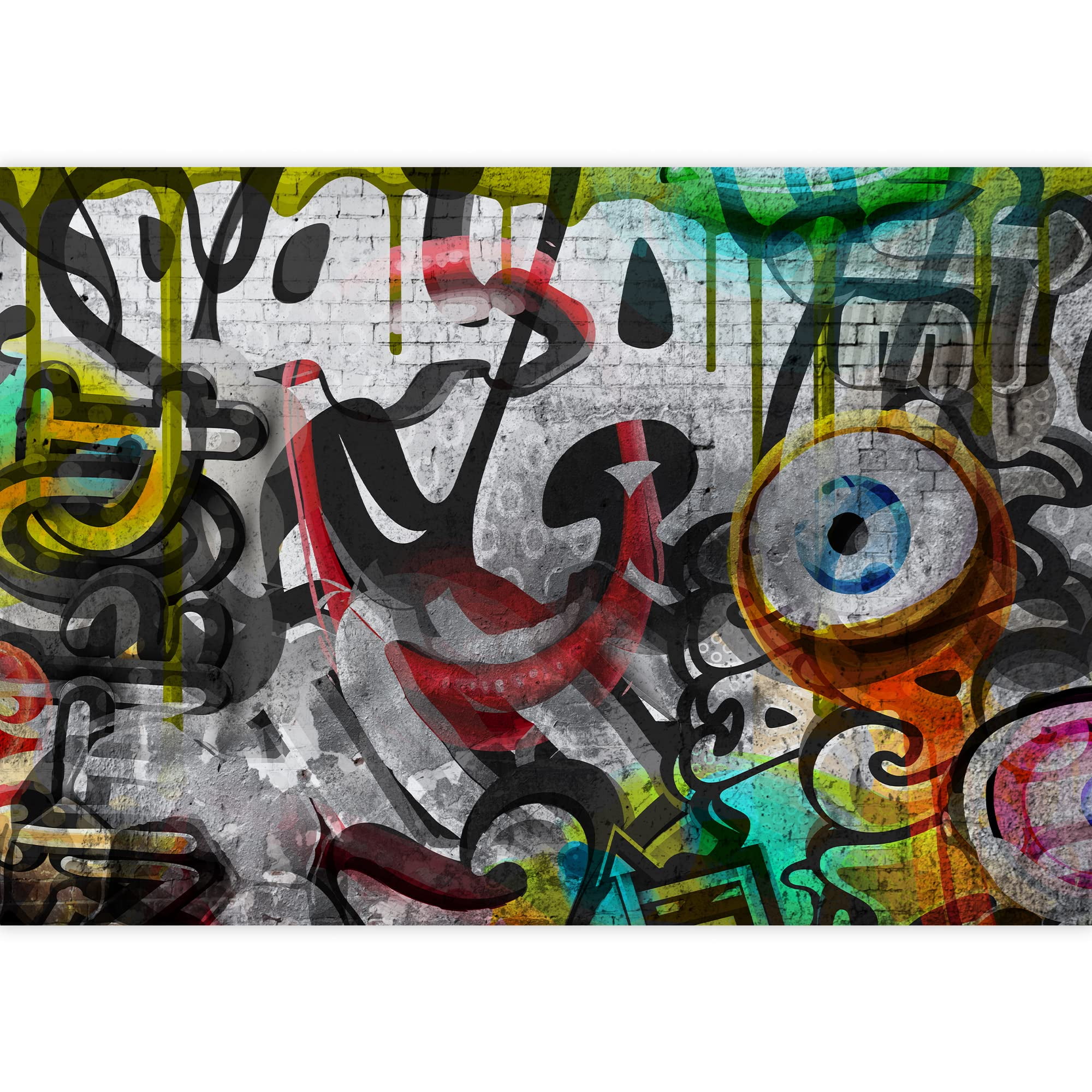 wall26 - Colorful Graffiti - Large Wall Mural, Removable Peel and Stick Wallpaper, Home Decor - 66x96 inches