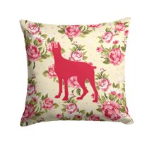 Great Dane Shabby Chic Yellow Roses  Fabric Decorative Pillow