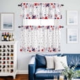 thumbnail image 2 of Red Blue Star 4th of July Kitchen Curtains Sets for Windows 36 Inch Length, Independence Day Fireworks Rod Pocket Window Treatments Tier Curtains and Valances Set for Bedroom/Bathroom, 2 of 8